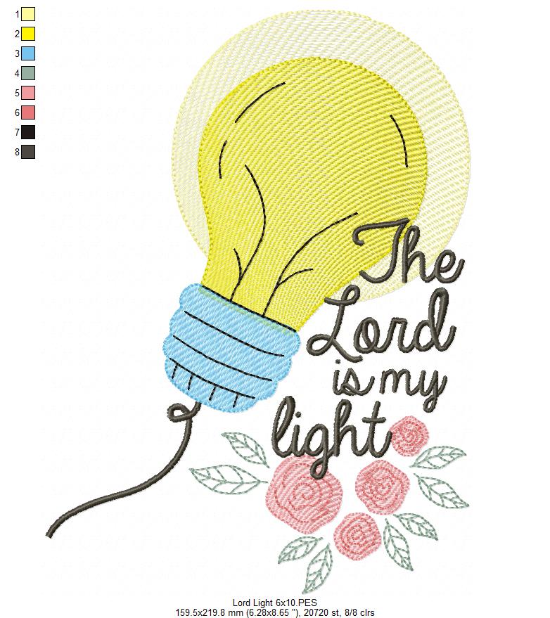 The Lord is my Light - Fill Stitch - Machine Embroidery Design