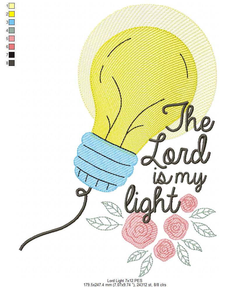 The Lord is my Light - Fill Stitch - Machine Embroidery Design