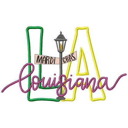 Louisiana Mardi Gras - Applique - Machine Embroidery Design