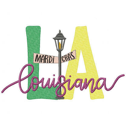 Louisiana Mardi Gras - Fill Stitch - Machine Embroidery Design