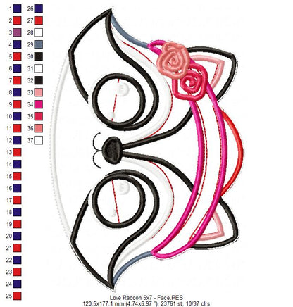 Love Racoon Ornament - ITH Project - Machine Embroidery Design