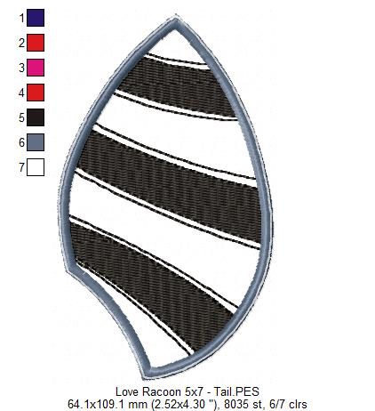 Love Racoon Ornament - ITH Project - Machine Embroidery Design