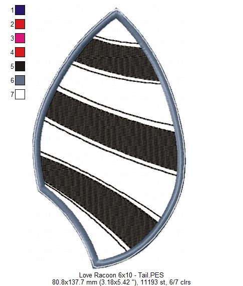 Love Racoon Ornament - ITH Project - Machine Embroidery Design