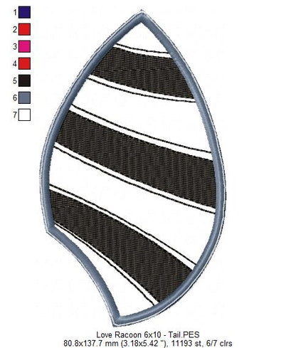 Love Racoon Ornament - ITH Project - Machine Embroidery Design