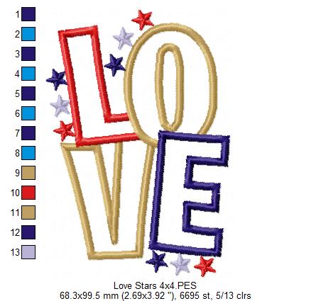 Love and Stars  - Applique