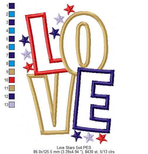 Love and Stars  - Applique
