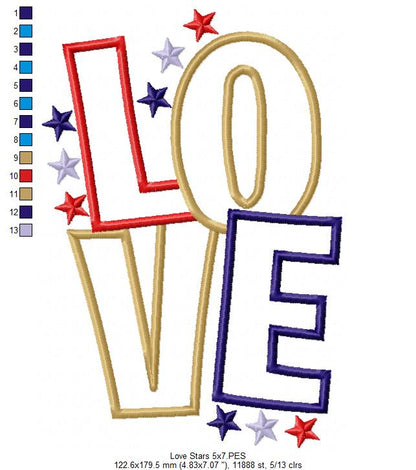Love and Stars  - Applique