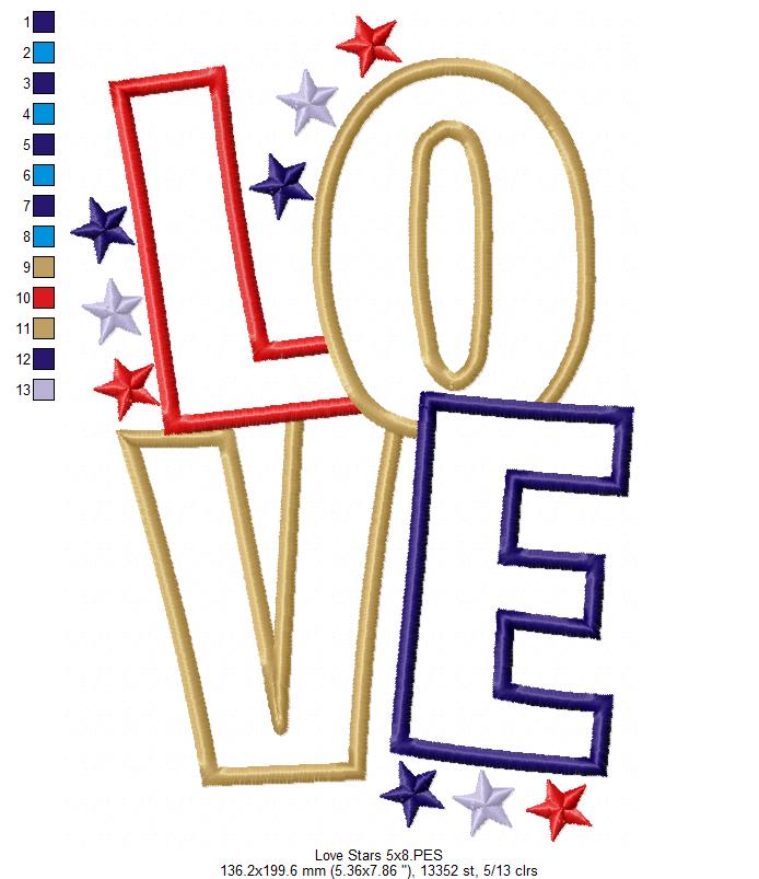 Love and Stars  - Applique