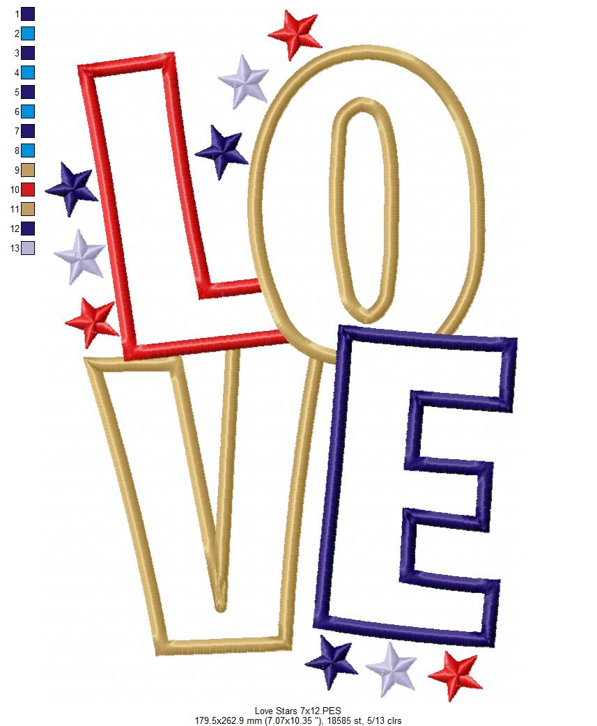 Love and Stars  - Applique