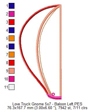 Love Truck Gnome Ornament - ITH Project - Machine Embroidery Design