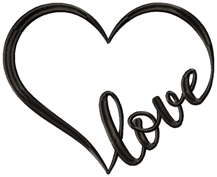 Valentine's Love Heart - Applique - Machine Embroidery Design