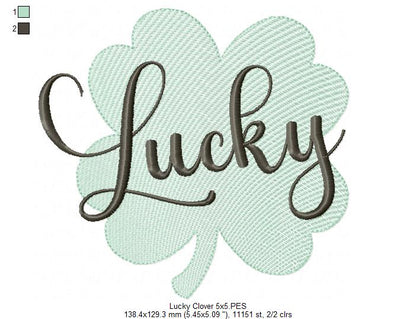 St Patrick's Lucky Clover - Rippled Stitch - Machine Embroidery Design