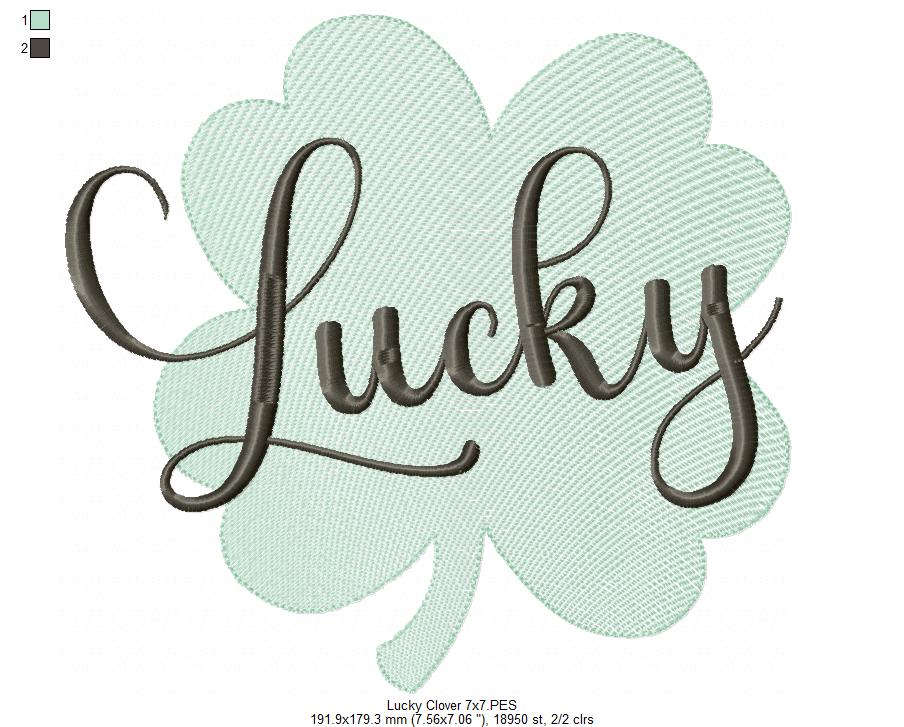St Patrick's Lucky Clover - Rippled Stitch - Machine Embroidery Design