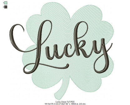St Patrick's Lucky Clover - Rippled Stitch - Machine Embroidery Design