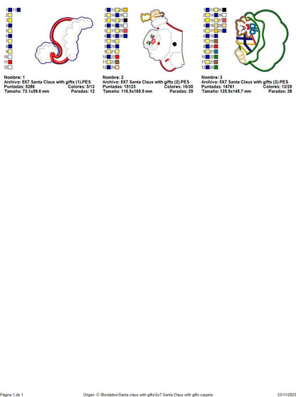 Santa claus with Gifts - ITH Project - Machine Embroidery Design