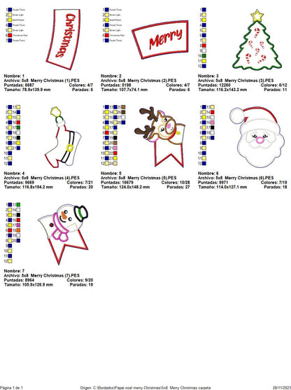 Santa Claus Merry Christmas - ITH Project - Machine Embroidery Design