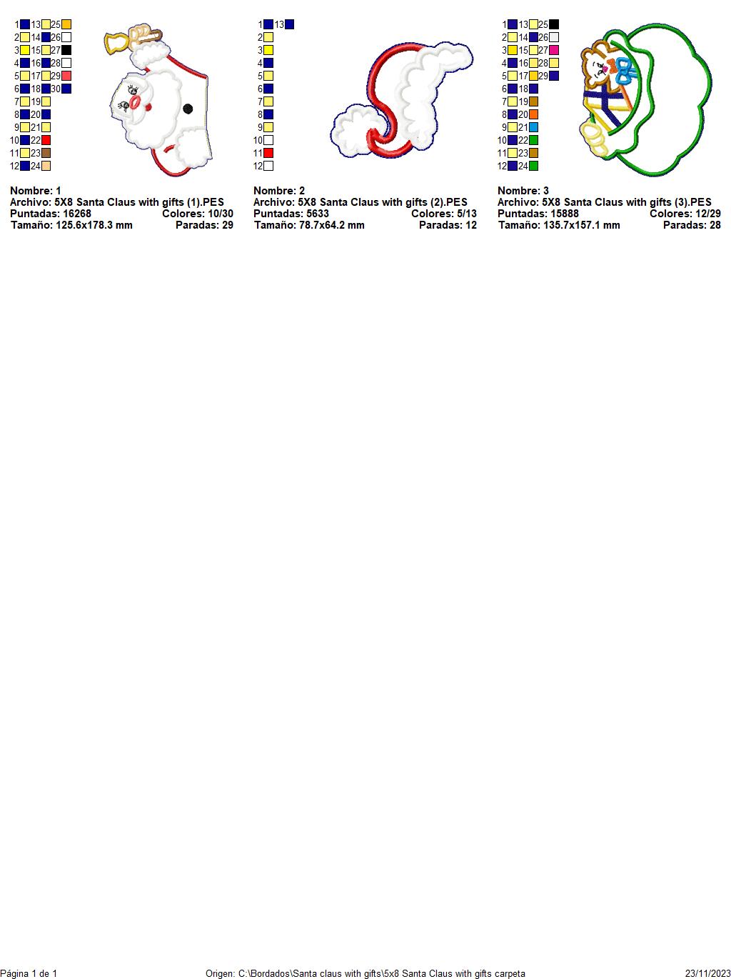 Santa claus with Gifts - ITH Project - Machine Embroidery Design