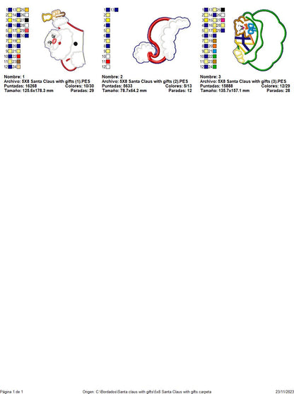 Santa claus with Gifts - ITH Project - Machine Embroidery Design