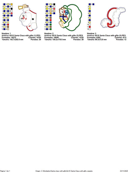 Santa claus with Gifts - ITH Project - Machine Embroidery Design