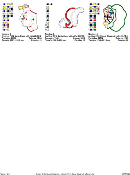 Santa claus with Gifts - ITH Project - Machine Embroidery Design