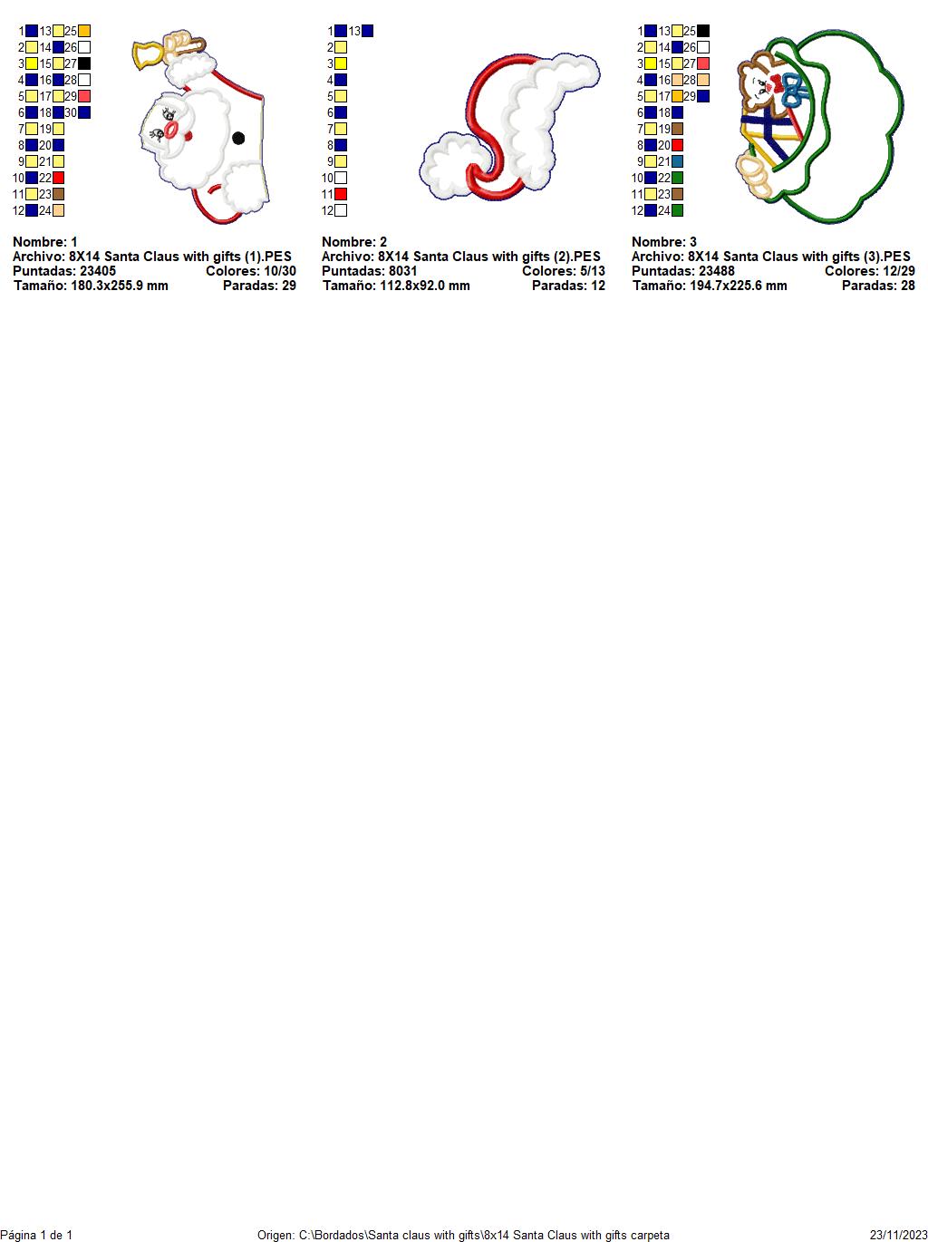 Santa claus with Gifts - ITH Project - Machine Embroidery Design