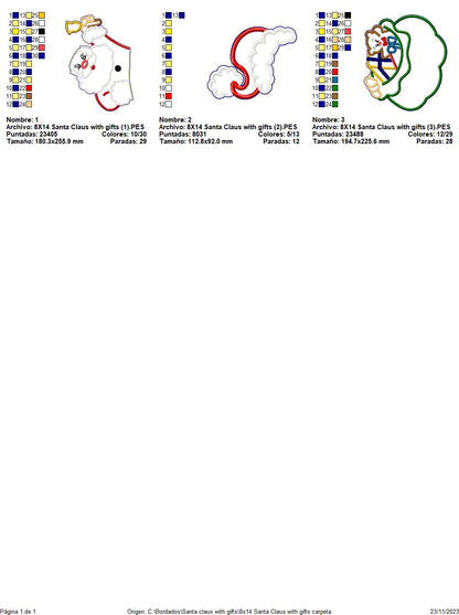 Santa claus with Gifts - ITH Project - Machine Embroidery Design