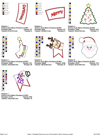 Santa Claus Merry Christmas - ITH Project - Machine Embroidery Design