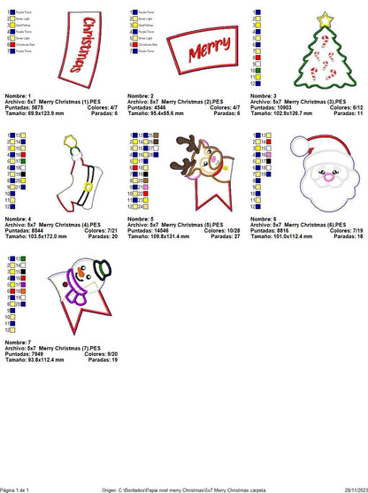 Santa Claus Merry Christmas - ITH Project - Machine Embroidery Design