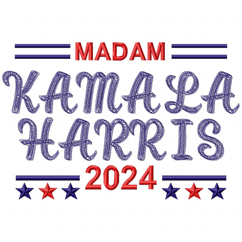 Madam Kamala Harris - Sketch Stitch - Machine Embroidery Design