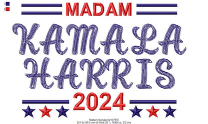 Madam Kamala Harris - Sketch Stitch - Machine Embroidery Design