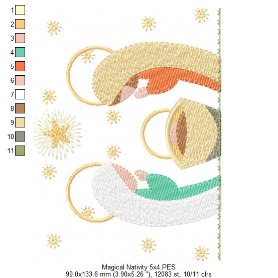 Christmas Nativity Jesus, Mary and Joseph - Fill Stitch - Machine Embroidery Design