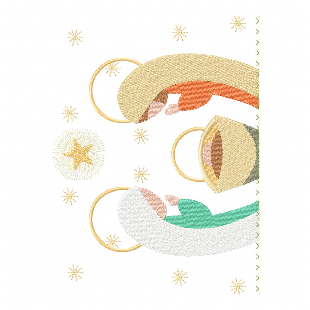 Christmas Nativity Jesus, Mary and Joseph - Fill Stitch - Machine Embroidery Design