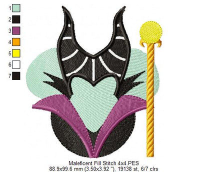 Maleficent - Fill Stitch - Machine Embroidery Design