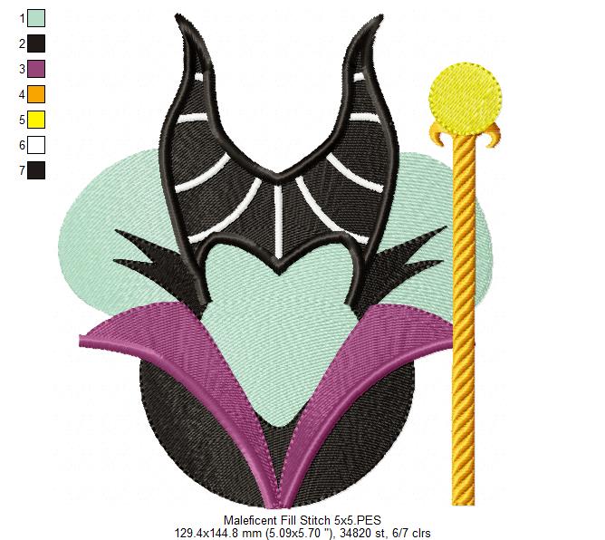 Maleficent - Fill Stitch - Machine Embroidery Design