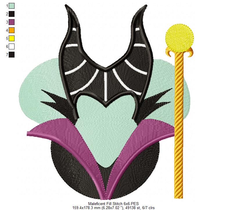 Maleficent - Fill Stitch - Machine Embroidery Design