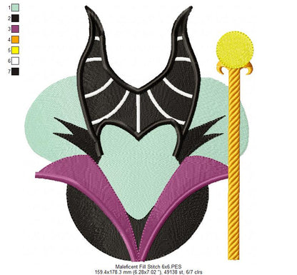 Maleficent - Fill Stitch - Machine Embroidery Design