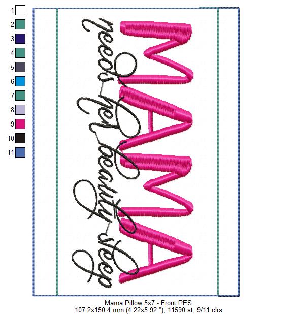 Mamma Pillow - ITH Project - Machine Embroidery Design