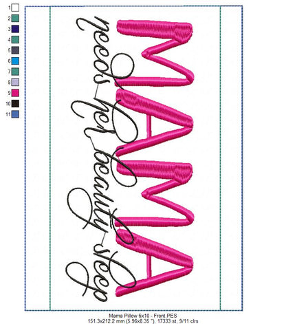Mamma Pillow - ITH Project - Machine Embroidery Design