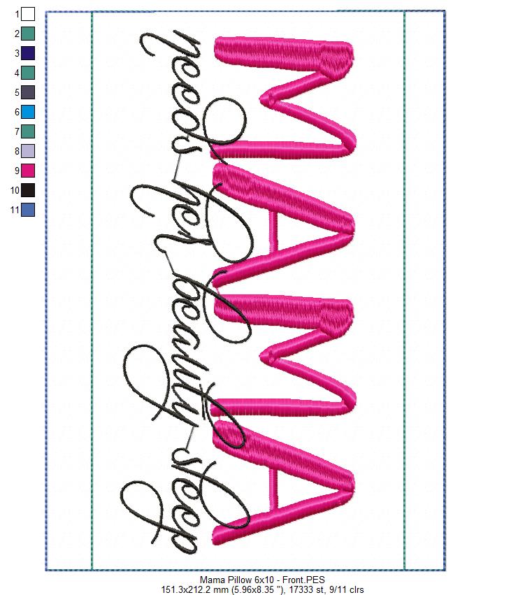 Mamma Pillow - ITH Project - Machine Embroidery Design