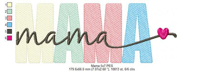 Mama - Sketch Stitch - Machine Embroidery Design