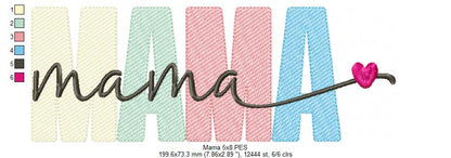 Mama - Sketch Stitch - Machine Embroidery Design