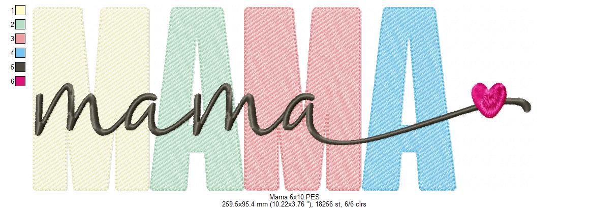 Mama - Sketch Stitch - Machine Embroidery Design
