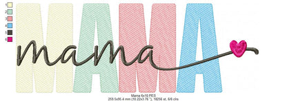Mama - Sketch Stitch - Machine Embroidery Design