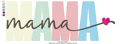 Mama - Sketch Stitch - Machine Embroidery Design