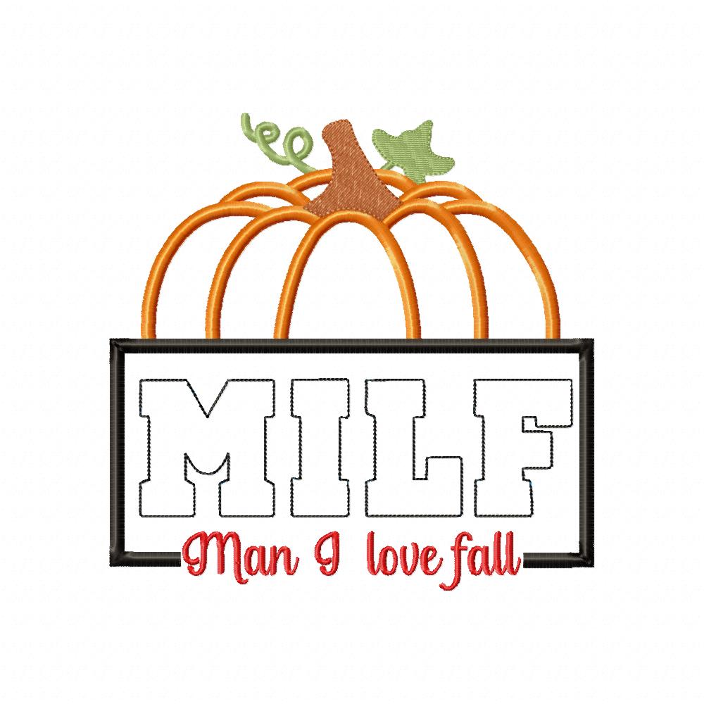 Pumpkin Man I Love Fall - Applique Embroidery