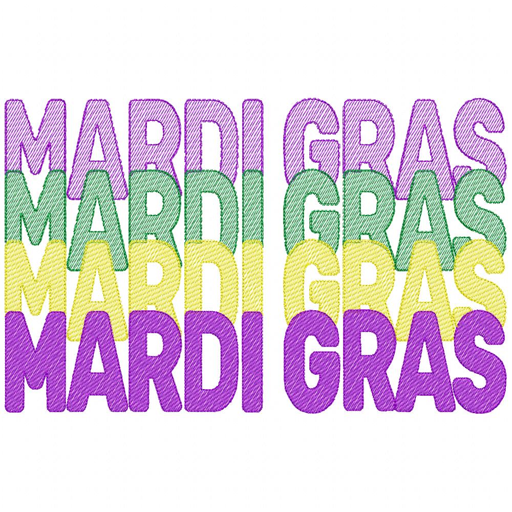 Four Times Mardi Gras 🎭 - Sketch Stitch - Machine Embroidery Design