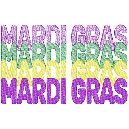 Four Times Mardi Gras 🎭 - Sketch Stitch - Machine Embroidery Design