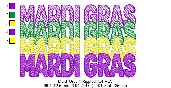 Four Times Mardi Gras 🎭 - Sketch Stitch - Machine Embroidery Design