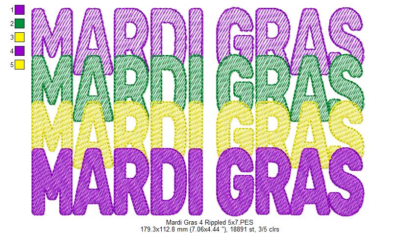 Four Times Mardi Gras 🎭 - Sketch Stitch - Machine Embroidery Design