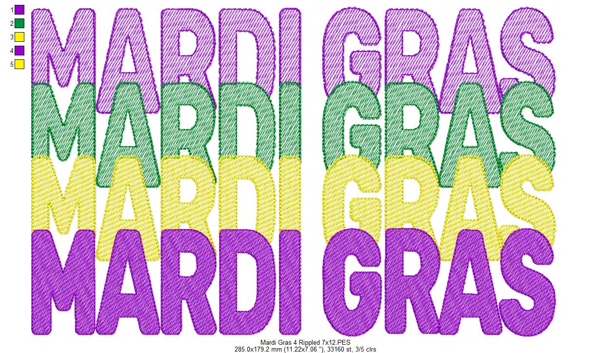 Four Times Mardi Gras 🎭 - Sketch Stitch - Machine Embroidery Design